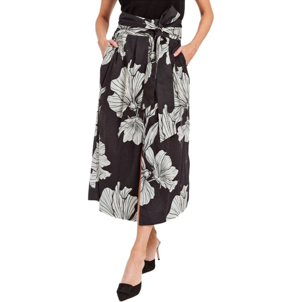 Mestiza New York Womens  Zenia Wrap Midi Skirt, Black
